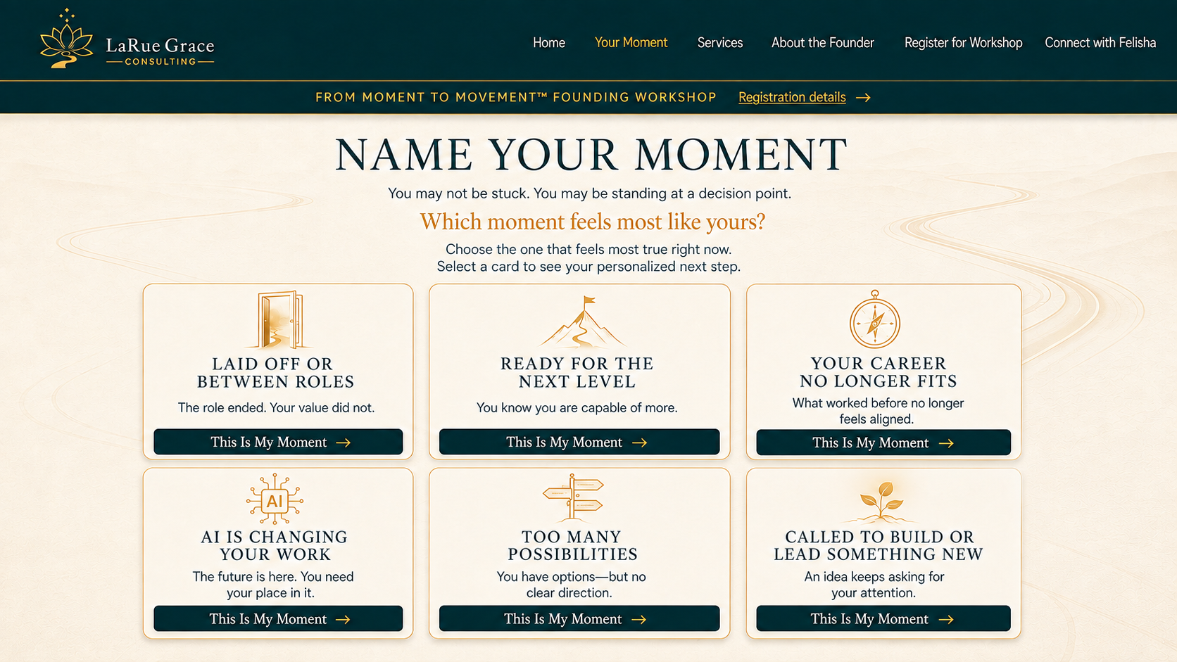Name Your Moment. Choose the moment that feels most like yours.